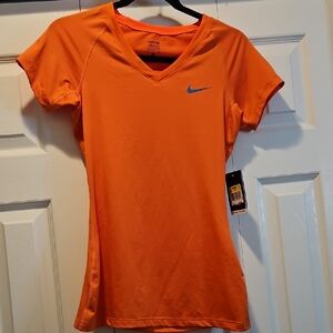 Nike Pro Dri-Fit Women's Orange V-Neck Top